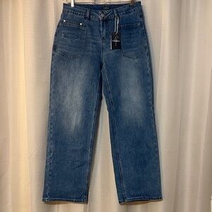 Elegant Blue Straight Leg Women's Jeans